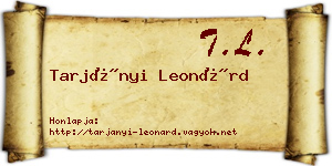 Tarjányi Leonárd névjegykártya